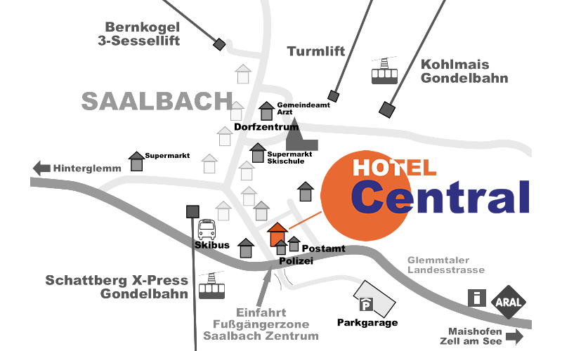 Karte Anreise Hotel Central